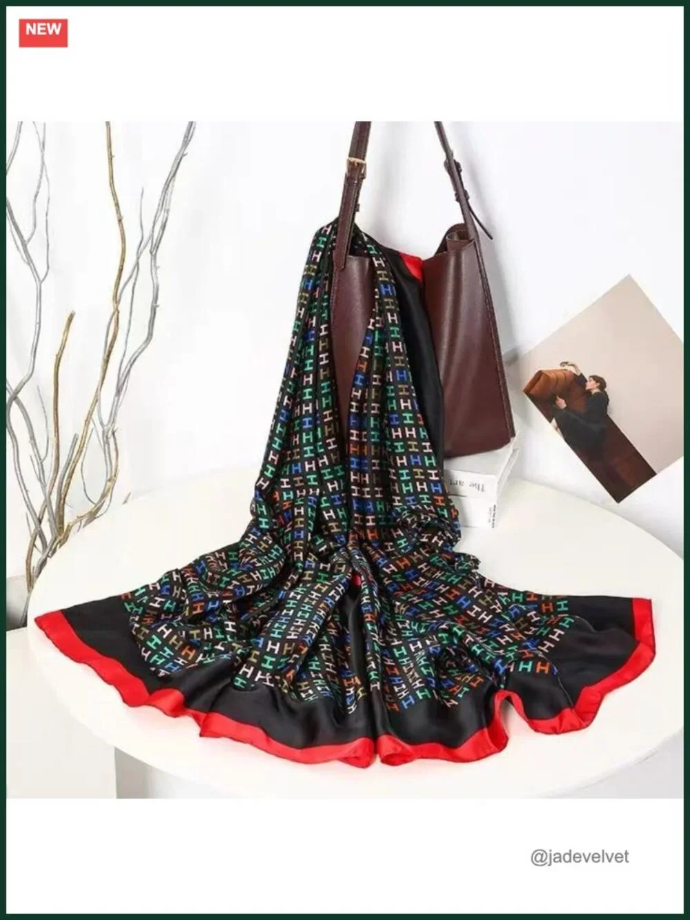 Silk Feel Scarf Long Shawl Wrap Women Satin Fashion Scarf Luxury Vacation